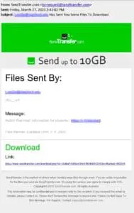 Phishing Email Example - Send File