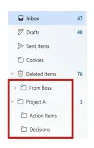 Folders in Outlook for Productivity