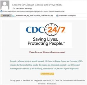 Phishing Email Example - CDC Flu