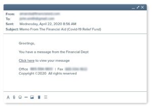 Phishing Email Example - COVID 19
